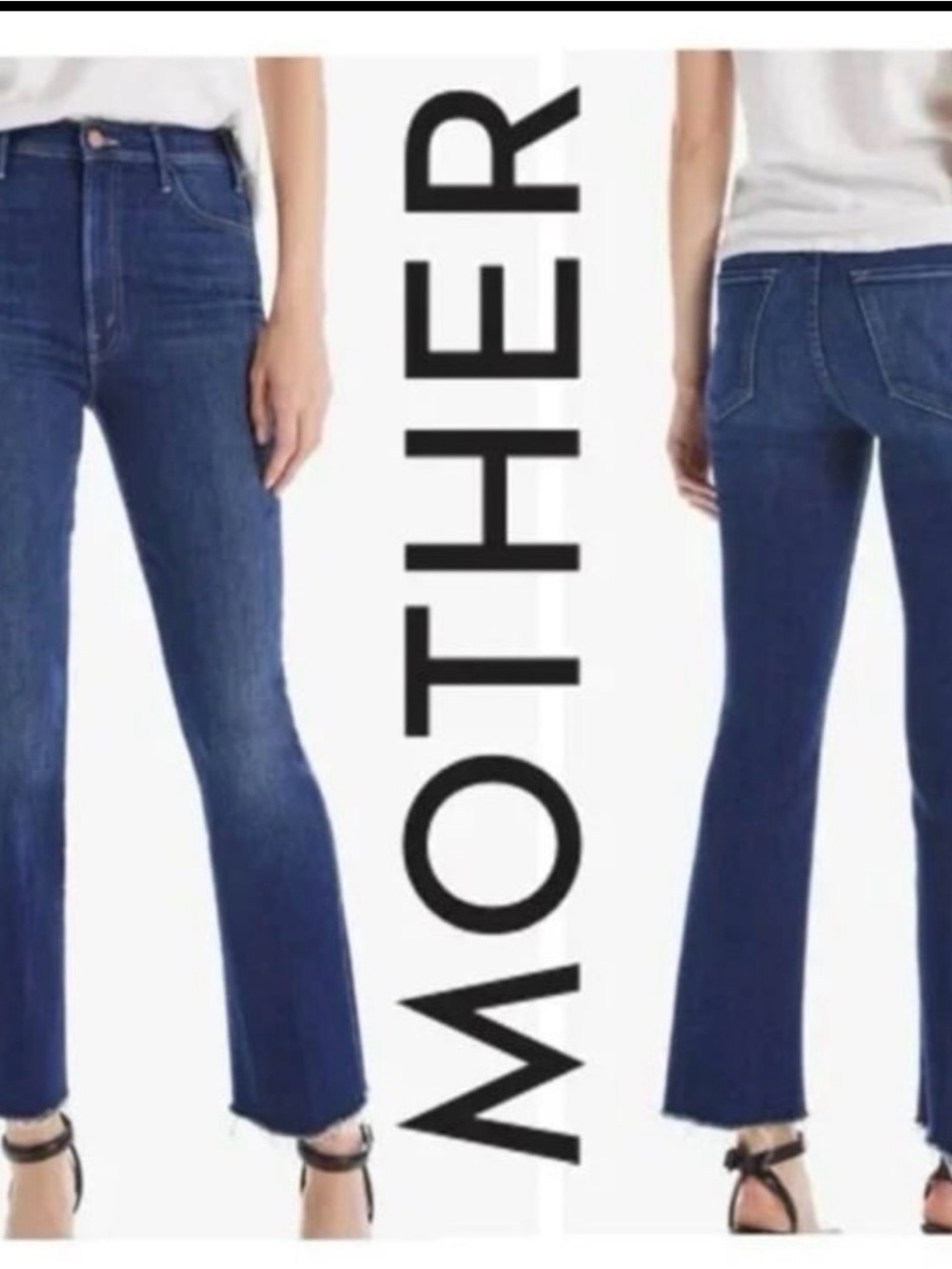 Mother The Hustler ankle fray .High-Rise Blue  Jeans